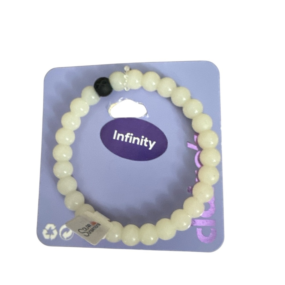 White Beaded Silicone Bracelet